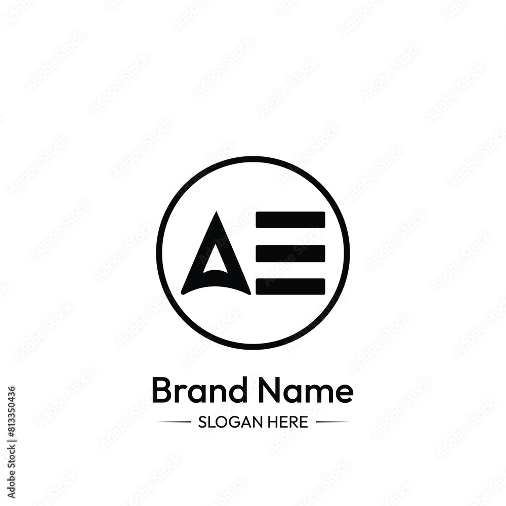 AE Letter Logo design. white background. AE Letter Logo design. white background.