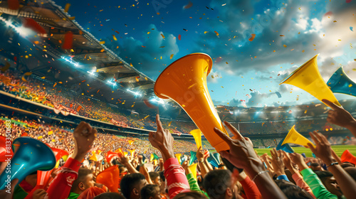Spectacle of Enthusiasm: Capturing the quintessence of Football spirit through the lens of Vuvuzela Blast photo