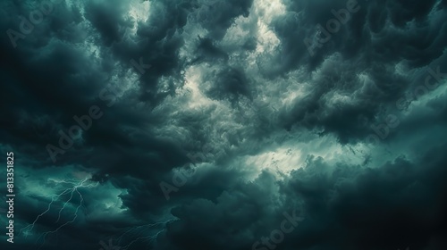 A stormy sky with dark clouds and lightning, symbolizes the intensity of anger.