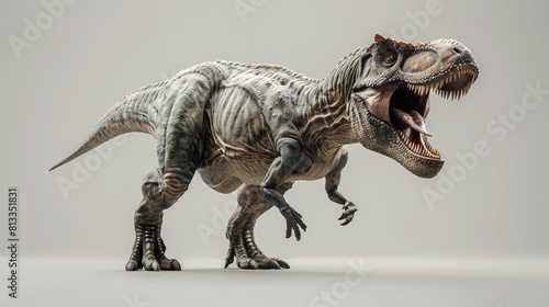 Big monster dinosaur that lived in the Cretaceous period, isolated on background, carnivorous reptile animal. © Chaonchai