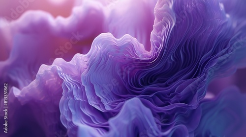 Lavender Bloom Harmony: Wavy patterns in extreme macro showcase the serene beauty of a slow-blooming lavender flower.