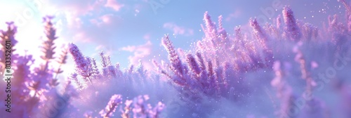 Lavender Dream  Lavender drifts across the banner like a dreamy haze  transporting viewers to a tranquil garden of lavender fields.