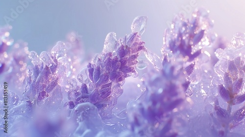 Lavender Frostbite  Extreme chill transforms petals into shimmering  icy crystals.