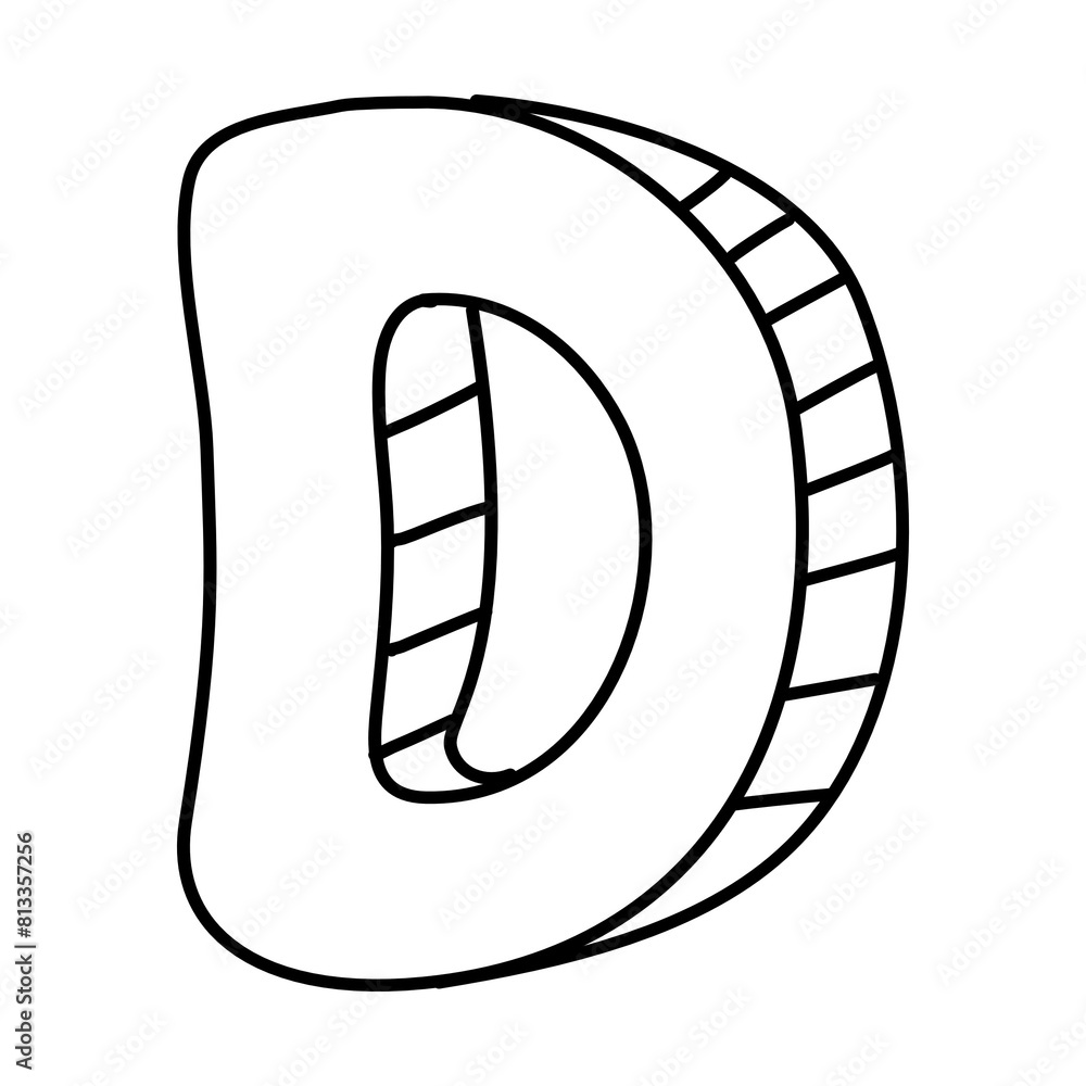 English letter font, black letter D