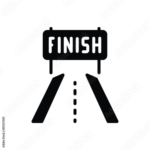 Black solid icon for finish