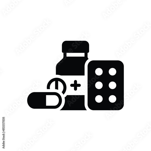 Black solid icon for medicine