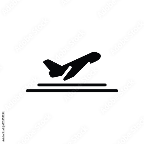 Black solid icon for departure