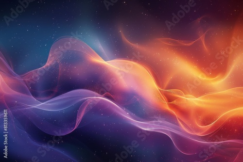 Futuristic abstract design featuring asymmetrical gradient curves, vibrant style for digital media photo