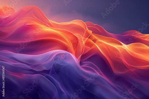 Futuristic and dynamic digital backdrop features asymmetrical, colorful gradients, ideal for innovative abstract art photo