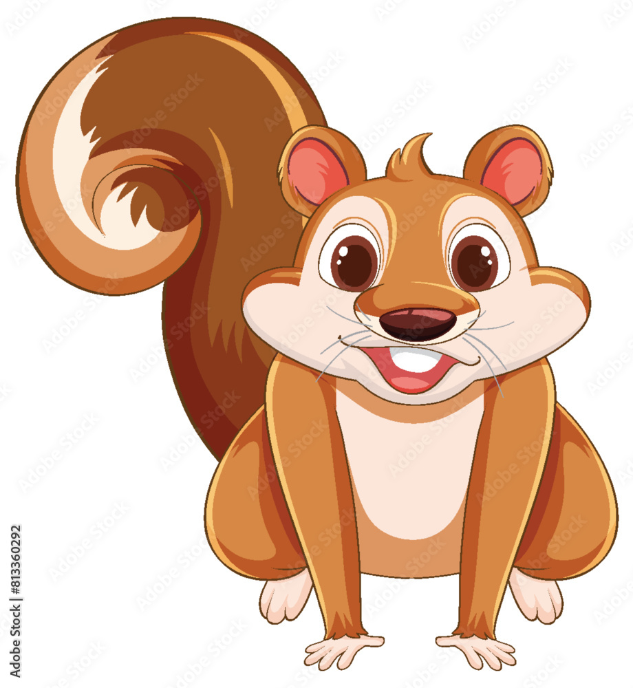 Fototapeta premium Vector illustration of a happy, smiling squirrel
