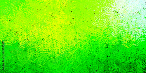 Dark green, yellow vector layout with circle shapes.