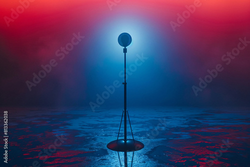 Black microphone on stage