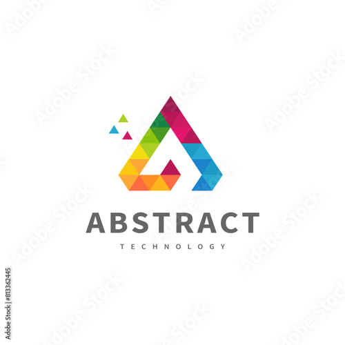 Free Download Abstract pixel logo design for digital and any other service company - GFXLoad