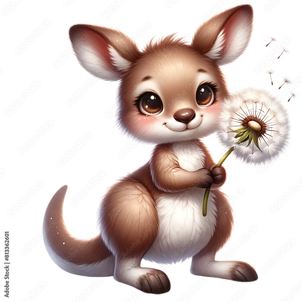Cute Animals and Dandelion Cute Animals and Dandelion