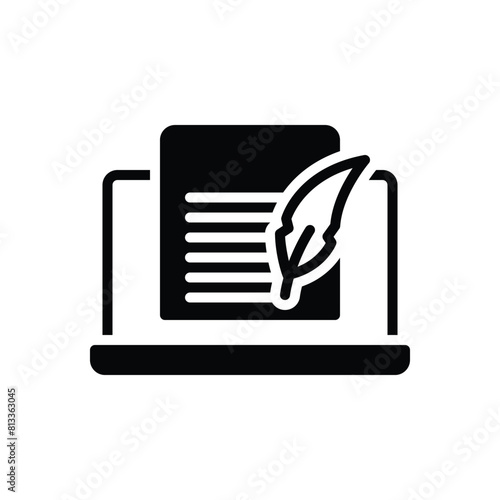 Black solid icon for blog