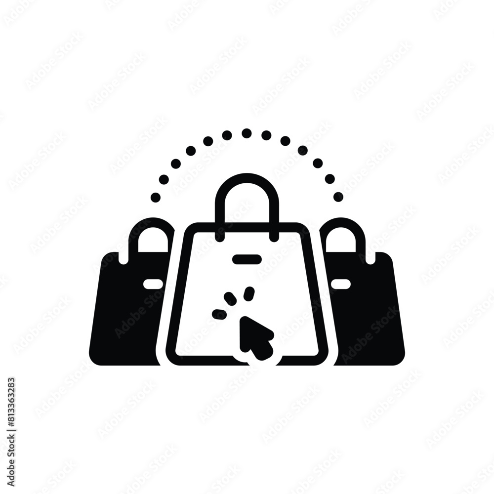 Black solid icon for online shopping Black solid icon for online shopping