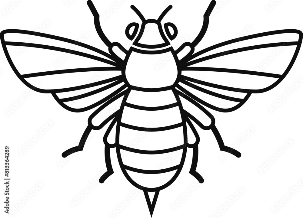 Illustration of honey bee in monochrome style. Design element for logo, sign, emblem. Vector illustration Illustration of honey bee in monochrome style. Design element for logo, sign, emblem. Vector illustration