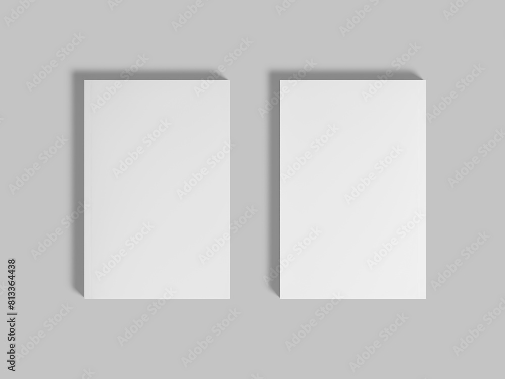 Flat Lay White Blank Book Mockup in Front and back View Flat Lay White Blank Book Mockup in Front and back View