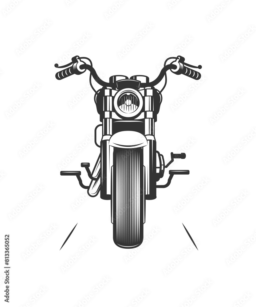 Naklejka premium Black and white vector illustration a motorcycle stock illustration