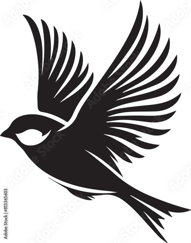 Sparrow bird flying silhouette. Sparrow birds vector design isolated on white background.