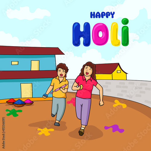 Holi Poster Vector Image
 photo