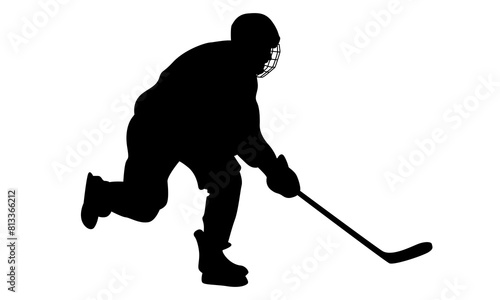 silhouette of professional ice hockey player