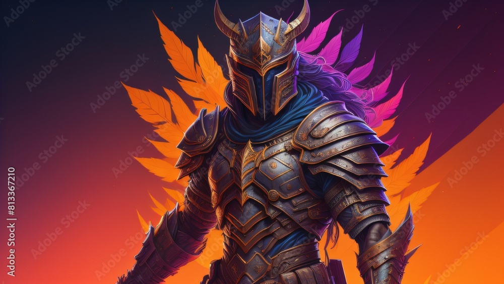 Fototapeta premium A modern warrior knight
