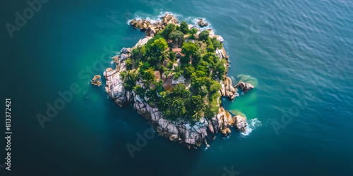 Vista aérea de uma ilha tropical photo
