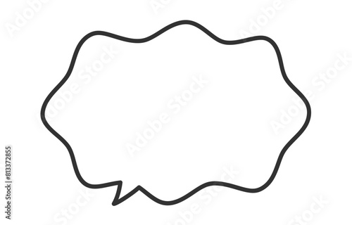 シンプルなもやもや横長ふきだし【ベクターイラスト素材】