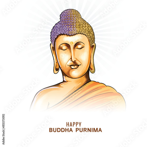 Buddha or guru purnima festival card celebration background