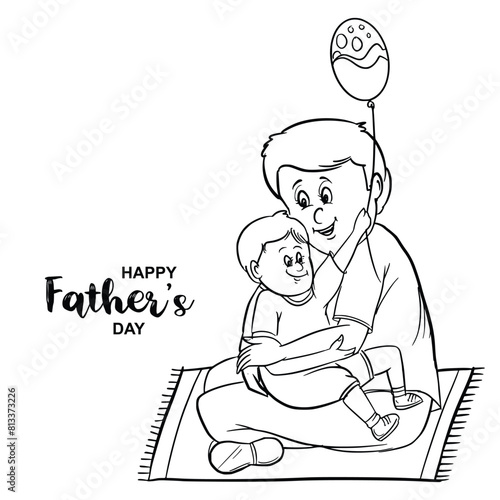 Happy fathers day celebration sketch card background