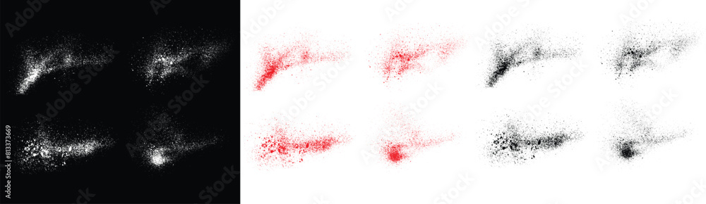 Obraz premium vector brush stroke banner. Hand-drawn grunge texture red, black and white color painted splatter brush stroke set
