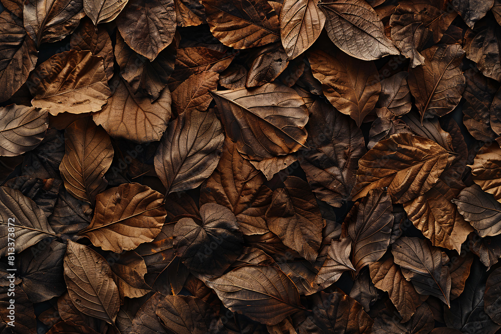 Autumn leaves scattered on the ground, forming a vibrant tapestry of brown and red hues against the backdrop of nature's fall palette Autumn leaves scattered on the ground, forming a vibrant tapestry of brown and red hues against the backdrop of nature's fall palette