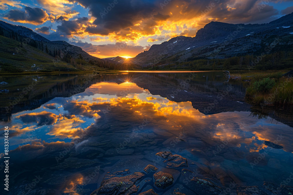 sunset in the mountains sunset in the mountains