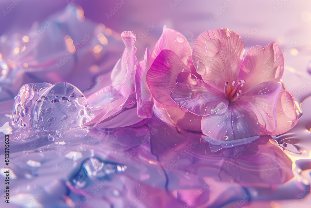 Spring blossoms bloom on a lush green canvas, showcasing the beauty of nature's vibrant palette Spring blossoms bloom on a lush green canvas, showcasing the beauty of nature's vibrant palette