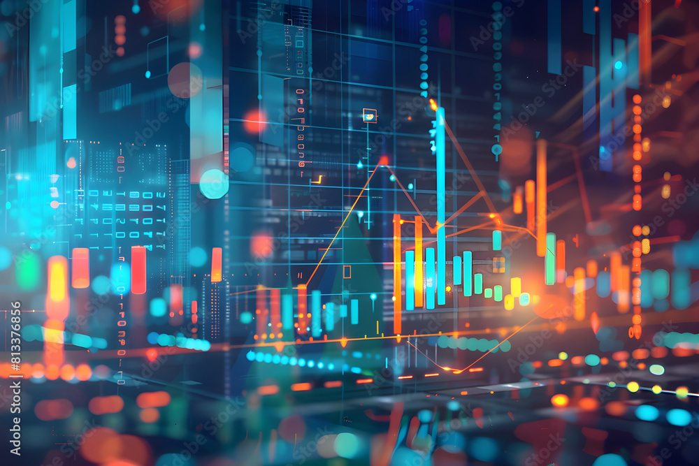 Enhanced Virtual Machine Performance Depicted through a Dynamic Graph and Tech-themed Background