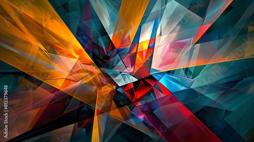Abstract geometric art with sharp lines and angles, captured in high resolution for maximum clarity. photo