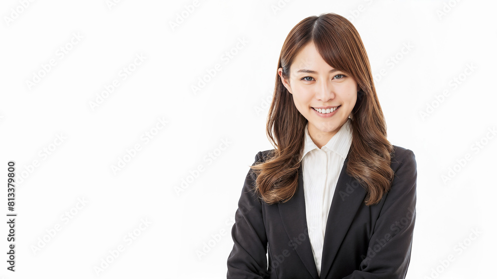 Woman on isolated white background giving a beautiful smile Woman on isolated white background giving a beautiful smile