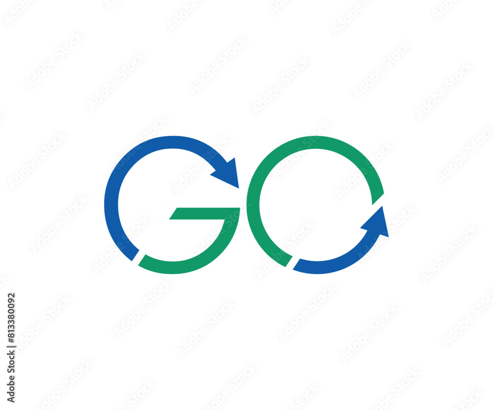 Letter GO with arrow logo icon design template Letter GO with arrow logo icon design template