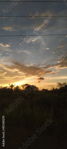 sunset view on the road