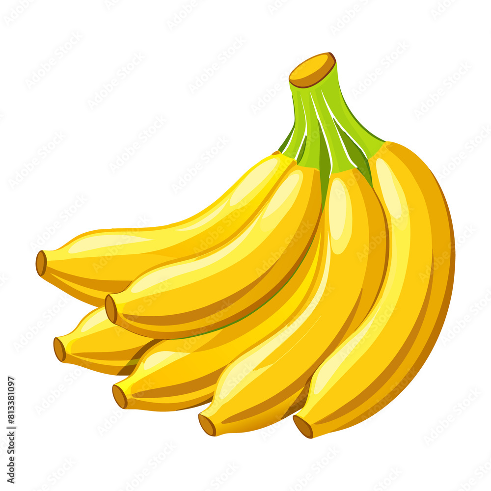 Realistic Cartoon Peel banana icon vector illustrations on white background generated by Ai