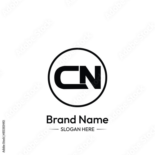 CN Letter Logo Design. white Background.