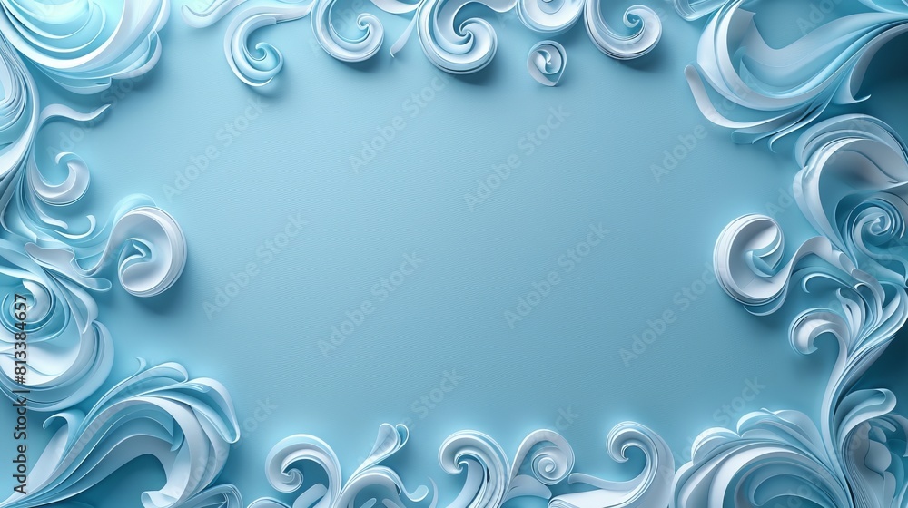Spiral shapes at the corners of the page framing a blank center for symbol or text. Spiral shapes at the corners of the page framing a blank center for symbol or text.