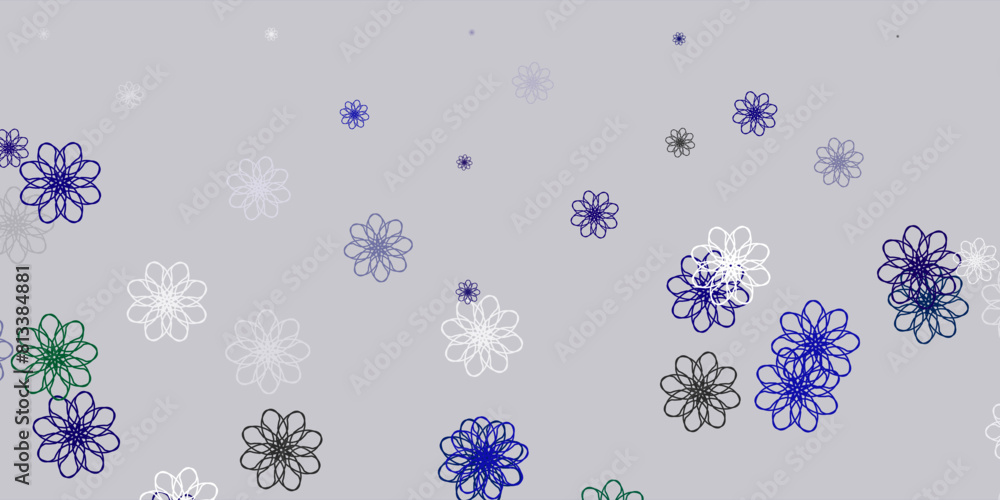 Light Pink, Green vector doodle pattern with flowers. Light Pink, Green vector doodle pattern with flowers.