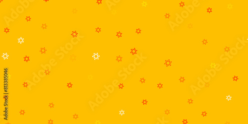 Light orange vector pattern with coronavirus elements.