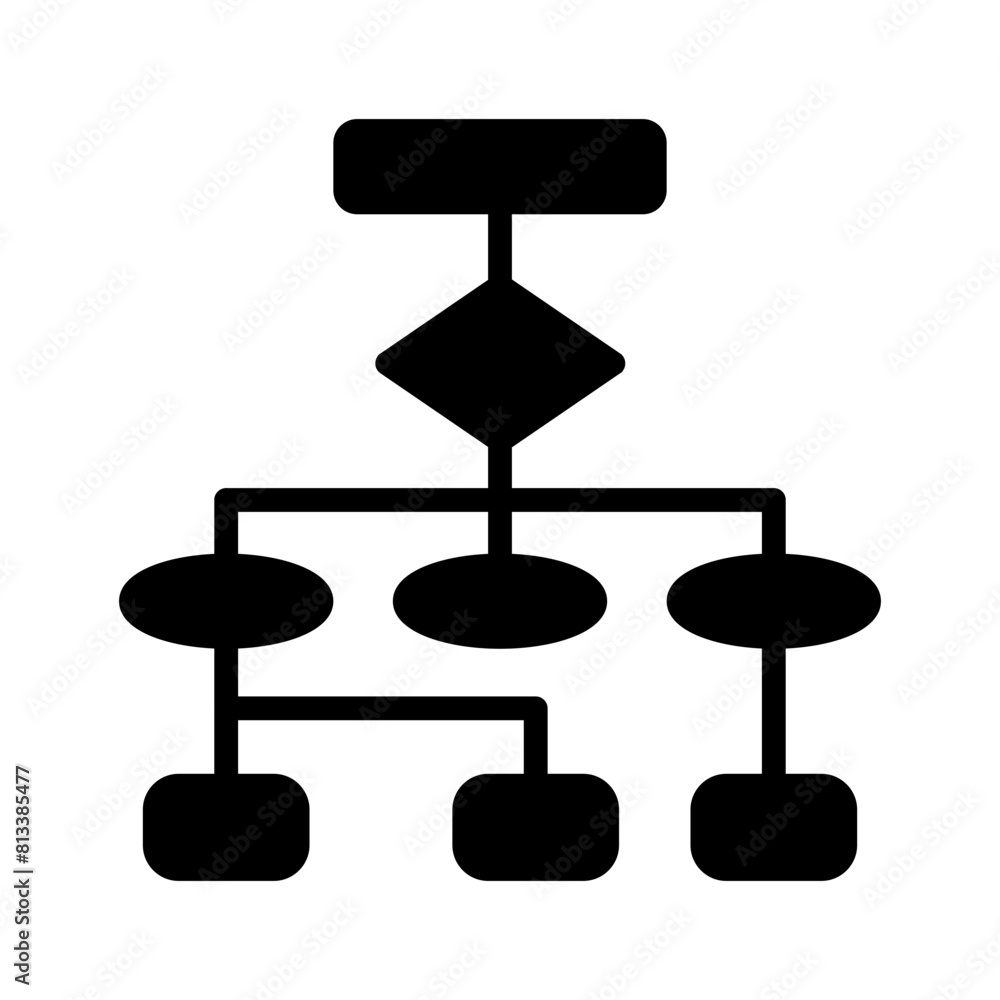 Vector solid black icon for Flowchart Vector solid black icon for Flowchart