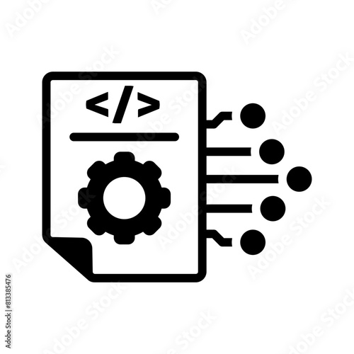 Vector solid black icon for Metadata