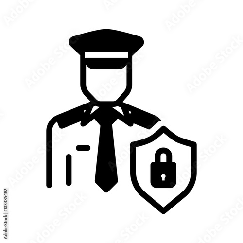 Vector solid black icon for Security
