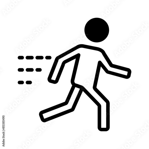 Vector solid black icon for Run