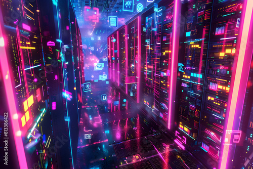 Neon Extravaganza: Unpacking the Virtual World through VX Virtualization © Evan